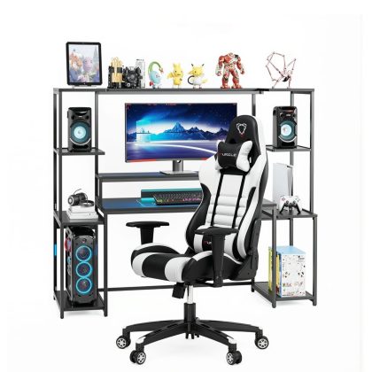 Computer Desk with Hutch + Gaming Chair