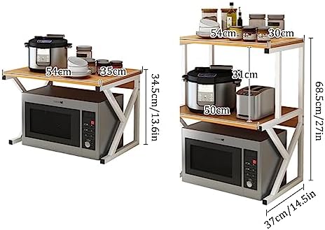 Microwave Oven Rack,Microwave Rack Durable Electric Oven Holder Shelf Countertop Microwave Organizer Steel Kitchen Rack - Image 2