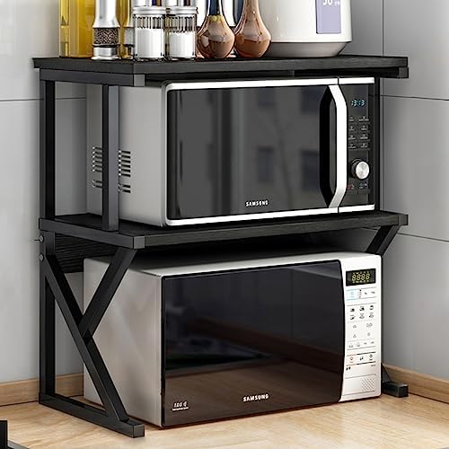 Microwave Oven Rack,Microwave Rack Durable Electric Oven Holder Shelf Countertop Microwave Organizer Steel Kitchen Rack - Image 3