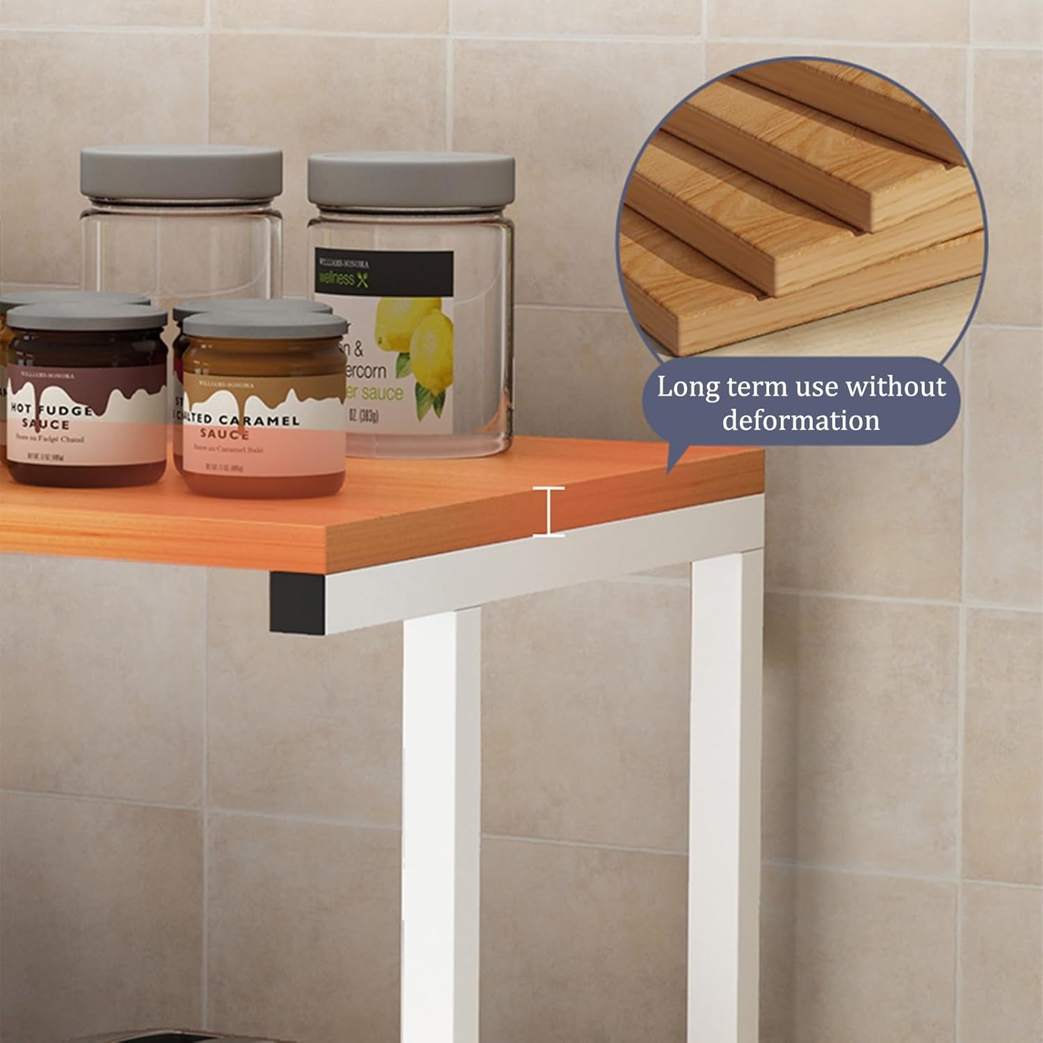 Microwave Oven Rack,Microwave Rack Durable Electric Oven Holder Shelf Countertop Microwave Organizer Steel Kitchen Rack - Image 5